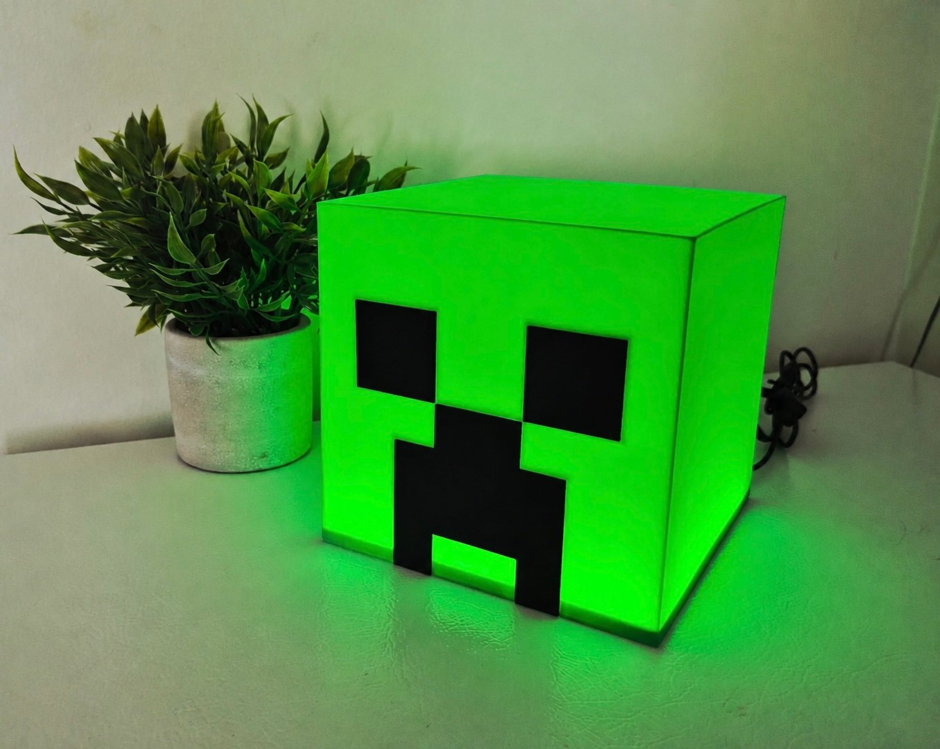 Minecraft Creeper LED lampa