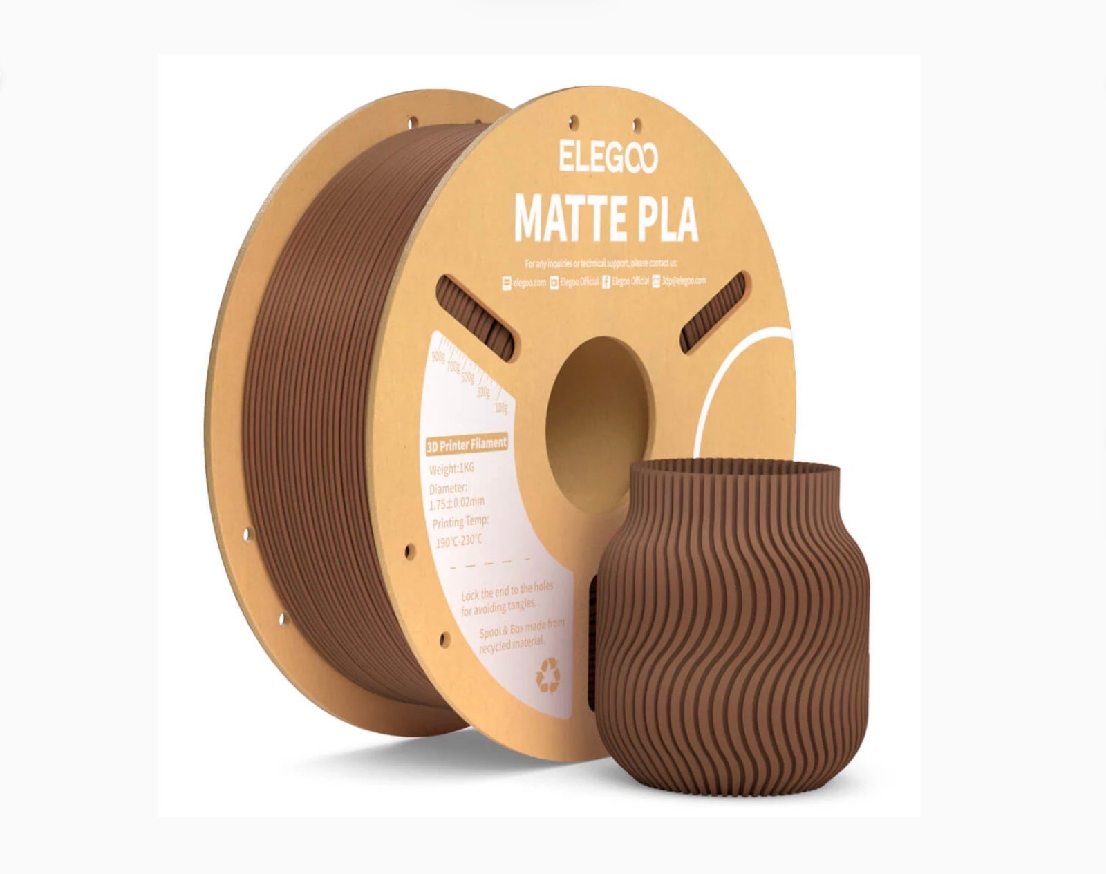 Elegoo PLA Matte Earth Brown