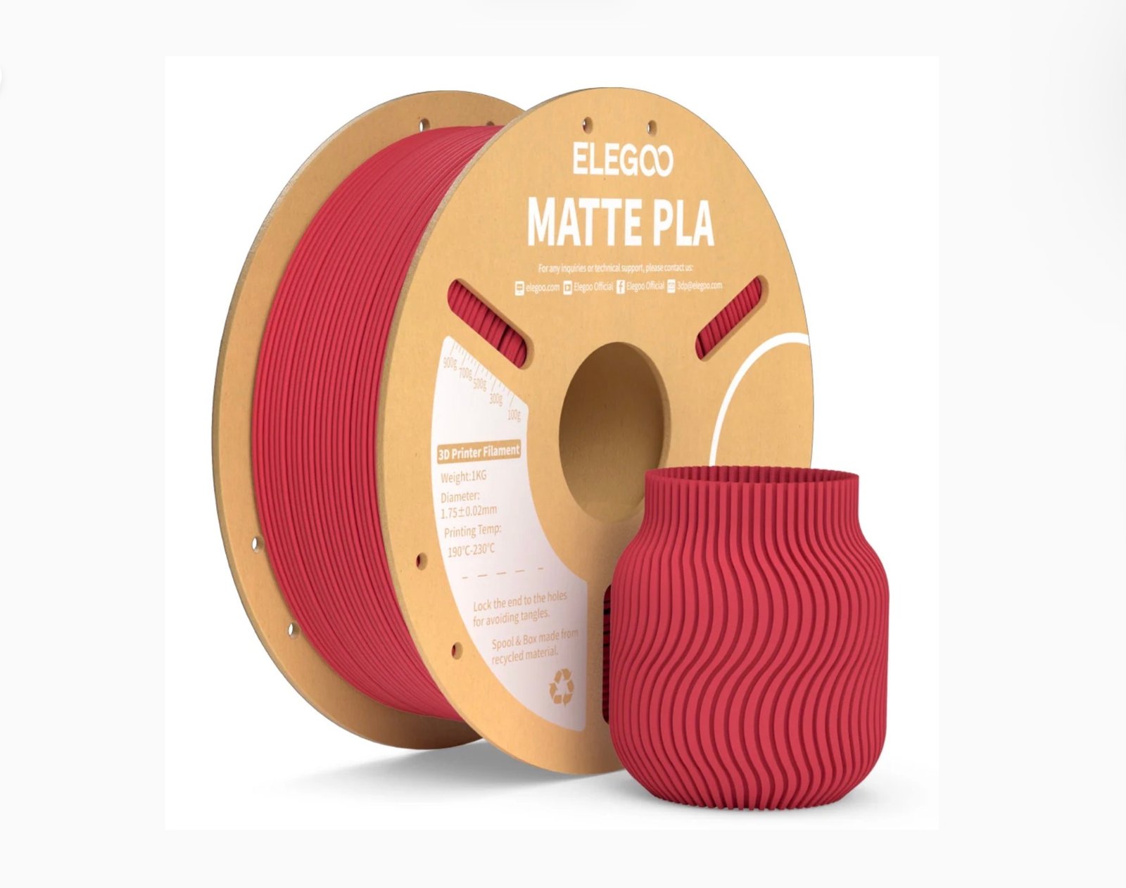 Elegoo PLA Matte Ruby Red
